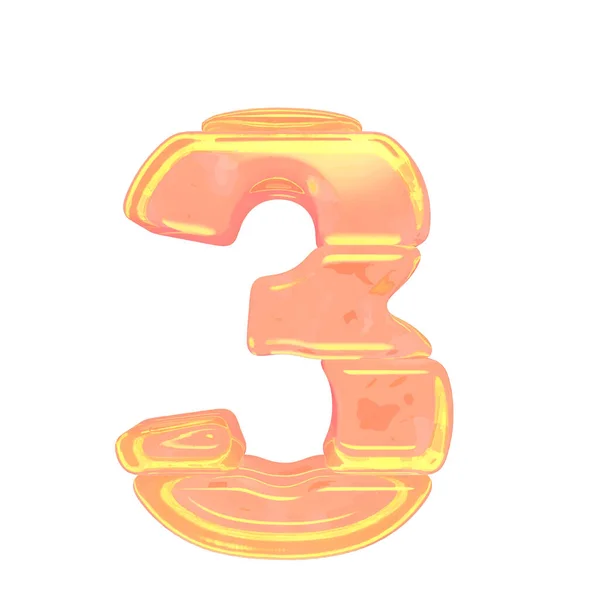 Σύμβολο Φτιαγμένο Από Πορτοκαλί Χρώμα Πάγου Αριθμός — Διανυσματικό Αρχείο