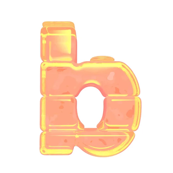 オレンジ色の氷で作られた3Dシンボル 手紙B — ストックベクタ