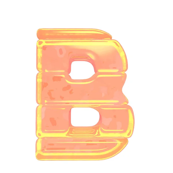 Simbolo Realizzato Ghiaccio Colore Arancione Lettera — Vettoriale Stock