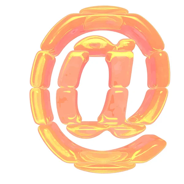Symbol Made Orange Colored Ice — Stock Vector