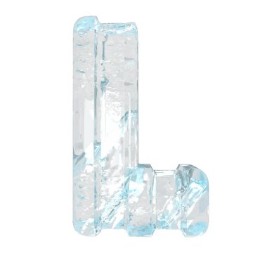 Kalın dikey kayışlı üç boyutlu buz sembolü. harf!