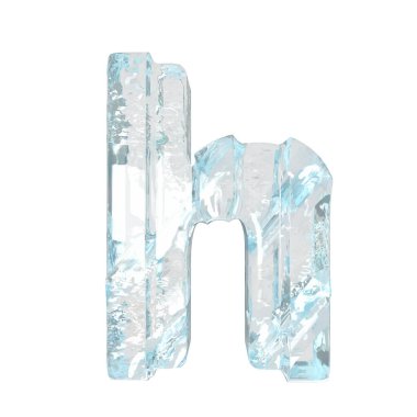 Kalın dikey kayışlı üç boyutlu buz sembolü. h harfi
