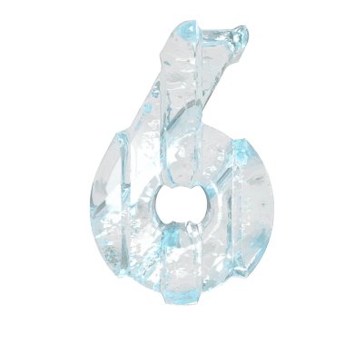 Kalın dikey kayışlı üç boyutlu buz sembolü. 6 numara.