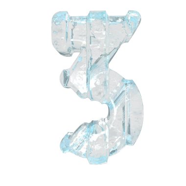 Kalın dikey kayışlı üç boyutlu buz sembolü. 3 numara.