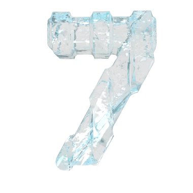 Kalın dikey kayışlı üç boyutlu buz sembolü. 7 numara.