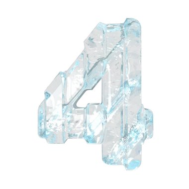 Kalın dikey kayışlı üç boyutlu buz sembolü. 4 numara.