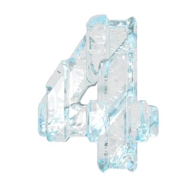 Kalın dikey kayışlı üç boyutlu buz sembolü. 4 numara.