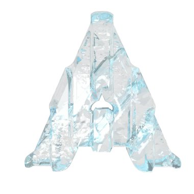 Kalın dikey kayışlı üç boyutlu buz sembolü. harf a