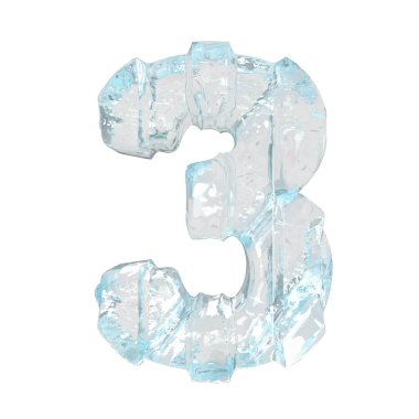 Kalın dikey kayışlı üç boyutlu buz sembolü. 3 numara.