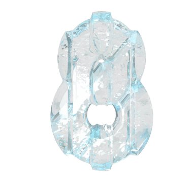 Kalın dikey kayışlı üç boyutlu buz sembolü. 8 numara.