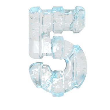 Kalın dikey kayışlı üç boyutlu buz sembolü. 5 numara.