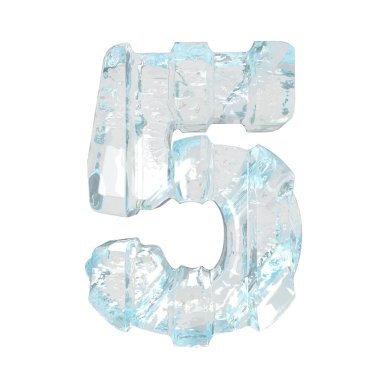 Kalın dikey kayışlı üç boyutlu buz sembolü. 5 numara.