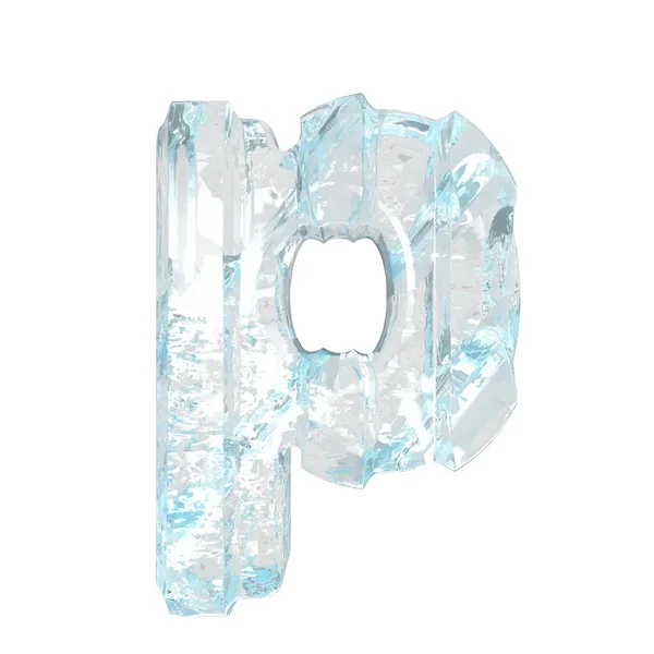 厚い垂直ストラップと氷の3Dシンボル 手紙P — ストックベクタ