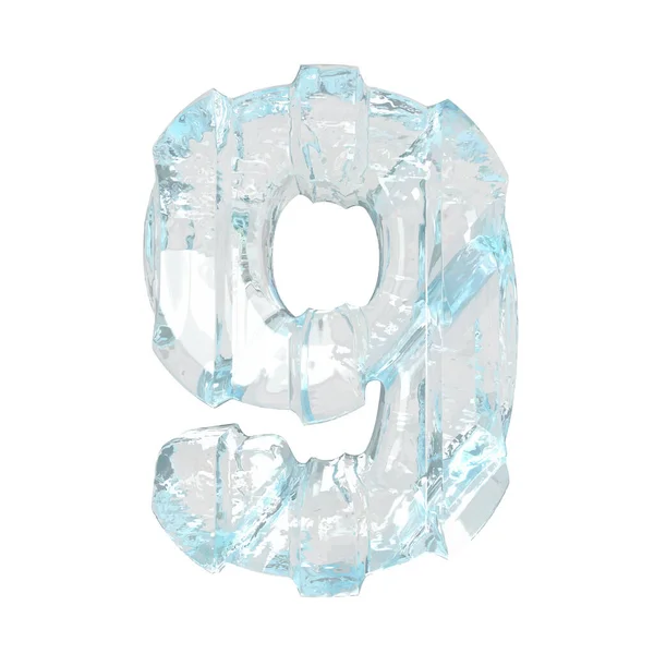 冰3D符号与浓密的垂直带子 第9号 — 图库矢量图片