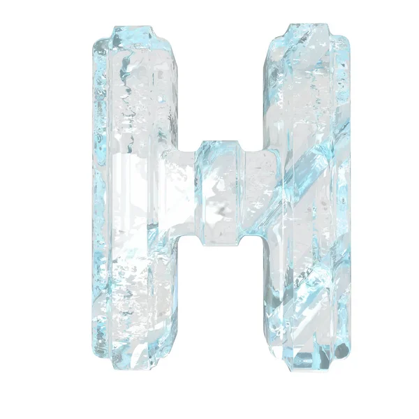 厚い垂直ストラップと氷の3Dシンボル 手紙H — ストックベクタ