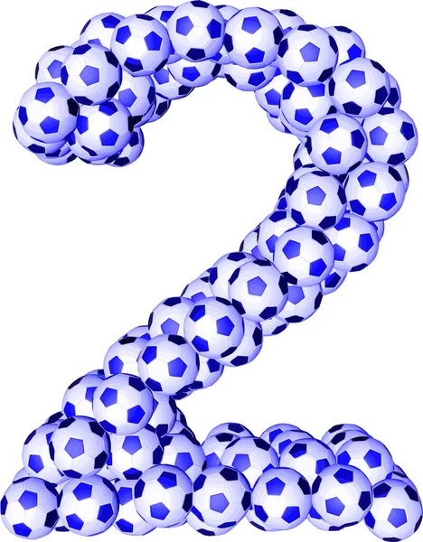 Symbol Made Soccer Balls Number — Vettoriale Stock