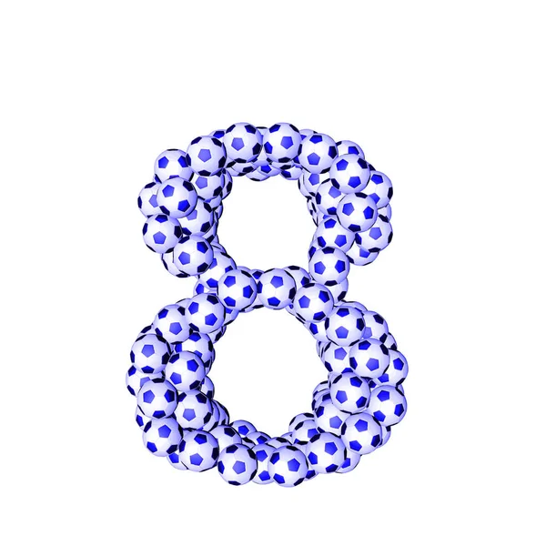 Symbol Made Soccer Balls Number — Stockový vektor