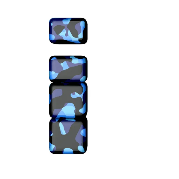 青の迷彩で3Dシンボル 手紙だ — ストックベクタ