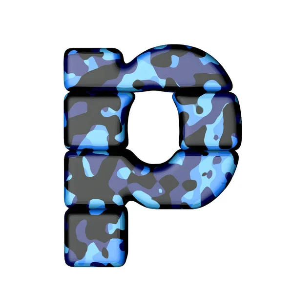 Símbolo Camuflagem Azul Letra — Vetor de Stock