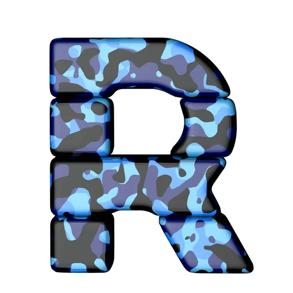 Symbol Blue Camouflage Letter — Stock Vector