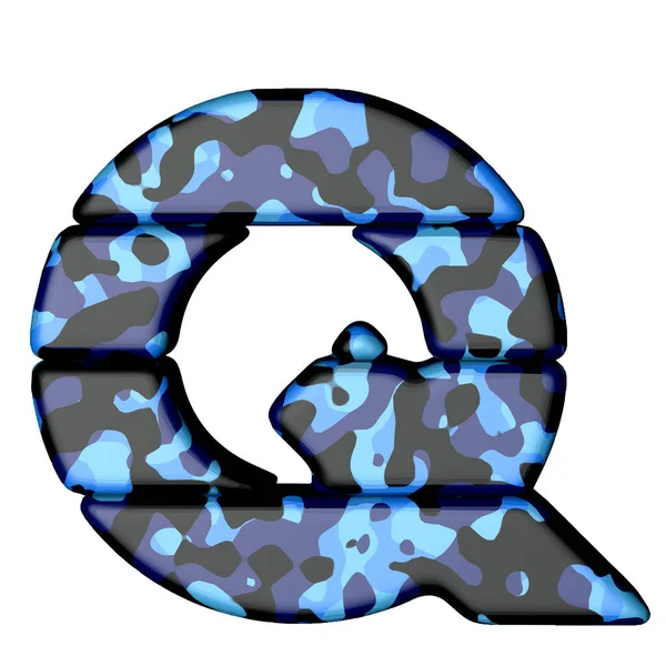 Symbool Blauwe Camouflage Letter — Stockvector