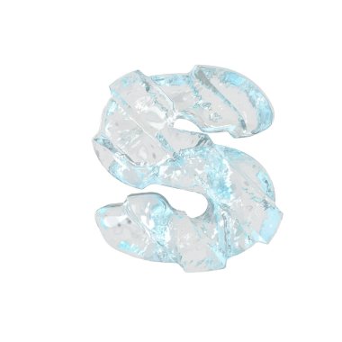 Çapraz kalın kayışlı üç boyutlu buz sembolü. s harfi