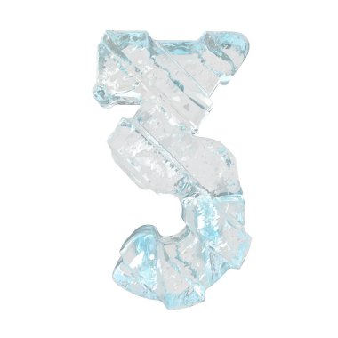 Çapraz kalın kayışlı üç boyutlu buz sembolü. 3 numara.