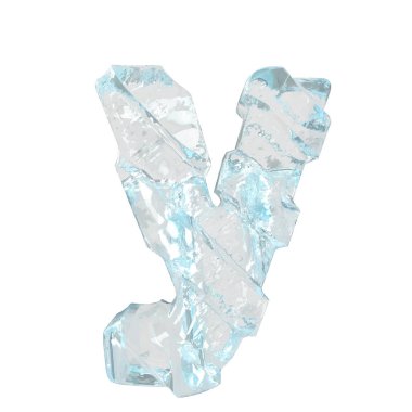 Çapraz kalın kayışlı üç boyutlu buz sembolü. Y harfi