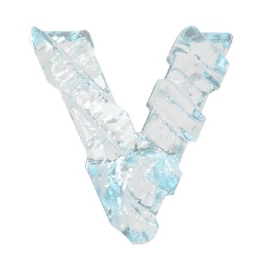 Çapraz kalın kayışlı üç boyutlu buz sembolü. V harfi