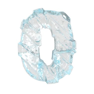 Çapraz kalın kayışlı üç boyutlu buz sembolü. sayı 0