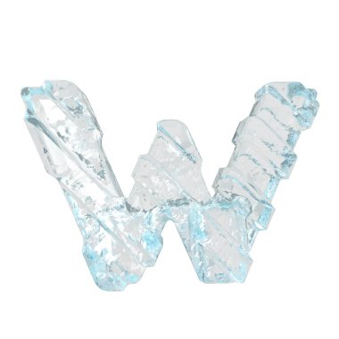 Çapraz kalın kayışlı üç boyutlu buz sembolü. w harfi