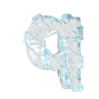 Çapraz kalın kayışlı üç boyutlu buz sembolü. Q harfi