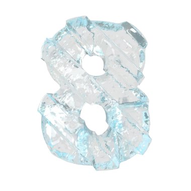 Çapraz kalın kayışlı üç boyutlu buz sembolü. 8 numara.