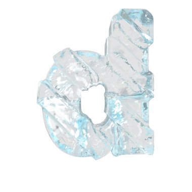 Çapraz kalın kayışlı üç boyutlu buz sembolü. D harfi