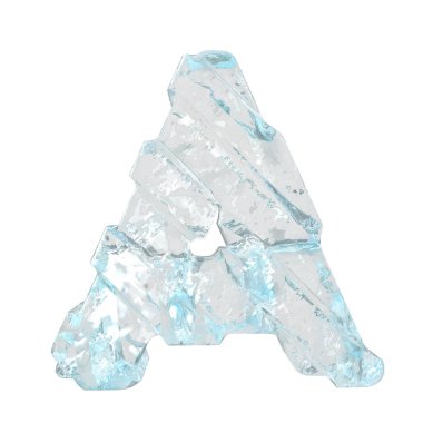 Çapraz kalın kayışlı üç boyutlu buz sembolü. harf a