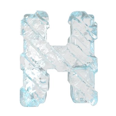 Çapraz kalın kayışlı üç boyutlu buz sembolü. h harfi