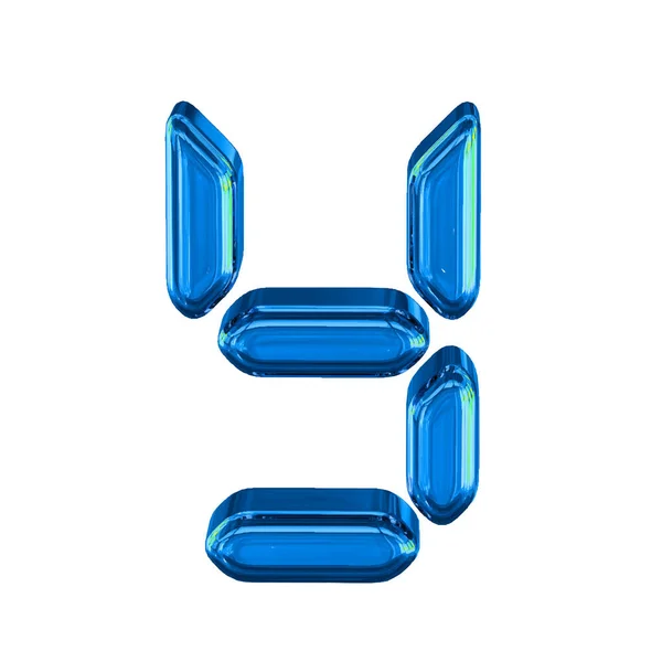 Blå Symbol Gjord Som Digital Text Bokstav — Stock vektor