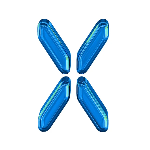 蓝色3D符号为数字文字 字母X — 图库矢量图片