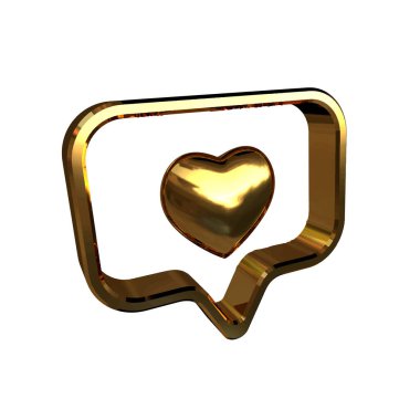 İçinde kalp olan 3D bildirim