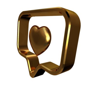 İçinde kalp olan 3D bildirim