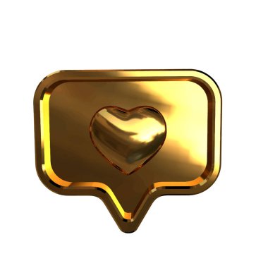 İçinde kalp olan 3D bildirim