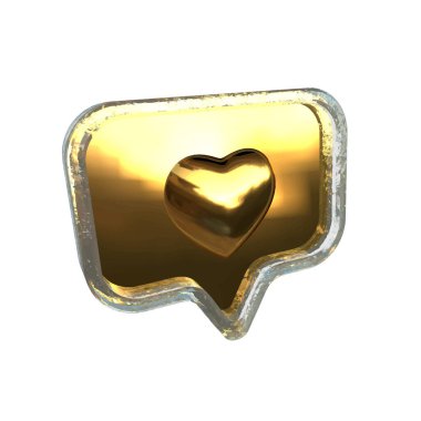 İçinde kalp olan 3D bildirim