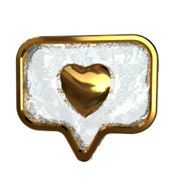 İçinde kalp olan 3D bildirim