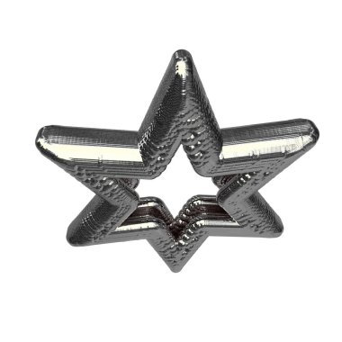 Gümüş 3D kürelerden yapılmış yıldızlar