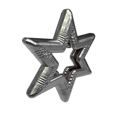 Gümüş 3D kürelerden yapılmış yıldızlar