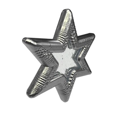 Gümüş 3D kürelerden yapılmış yıldızlar