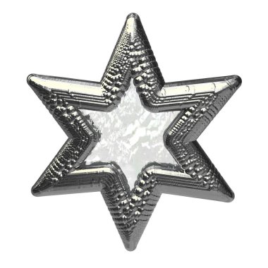 Gümüş 3D kürelerden yapılmış yıldızlar