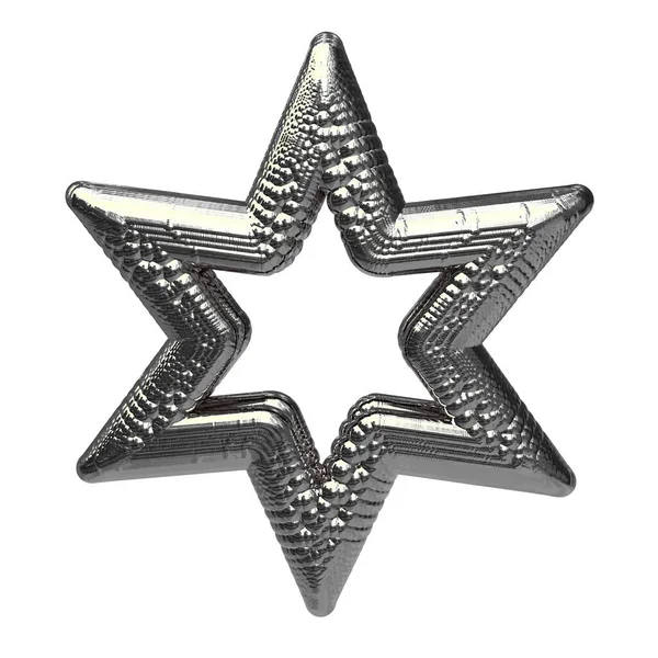 Gümüş 3D kürelerden yapılmış yıldızlar