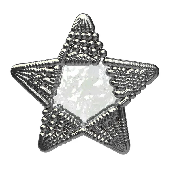 銀の三次元球で作られた星 — ストックベクタ