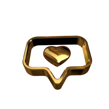 İçinde kalp olan 3D bildirim